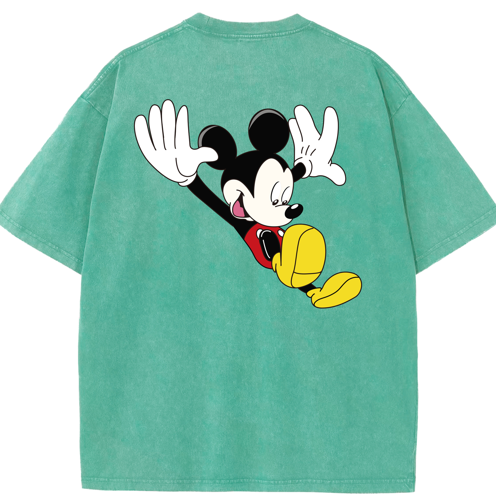 （画像用） ミッキーマウス Mickey Mouse 綿100% ヴィンテージ風 半袖Tシャツ（背面プリント）
